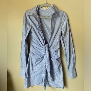 Choosy Crosby St Blue White striped shirt dress